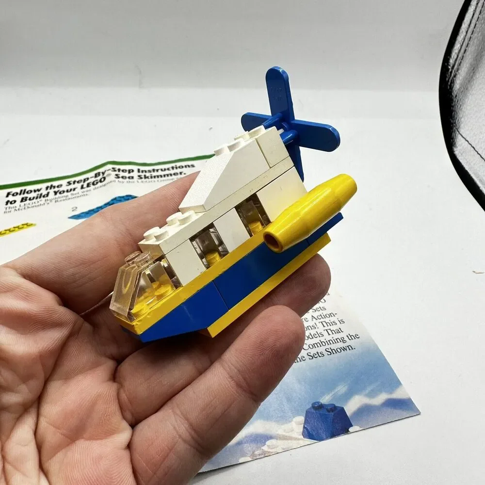 Vintage 1980s McDonalds Happy Meal LEGO Basic: Sea Skimmer (1649) With Guide